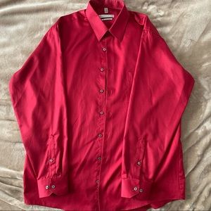 Mens Red Dress Shirt